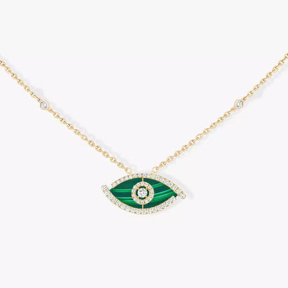 [Clover Jewelry]Lucky Eye Diamond Necklace in Rose Gold and Turquoise