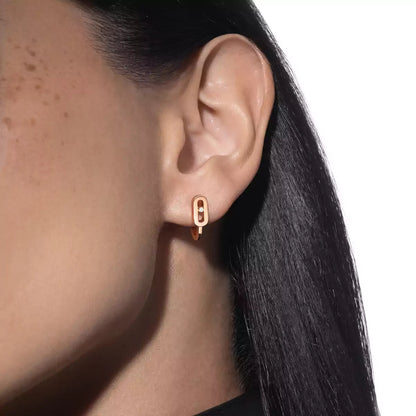 [Clover Jewelry]Diamond Mini Hoop Earrings Move Classique