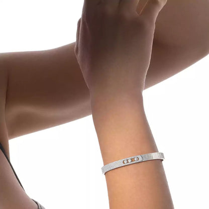 [Clover Jewelry]Move Noa Ciselé half pavé bangle