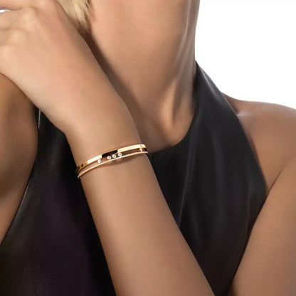 [Clover Jewelry]Move Romane Diamond Bangle Bracelet