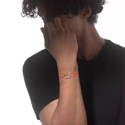 [Clover Jewelry]Messika Care(s) pink cord pavé bracelet