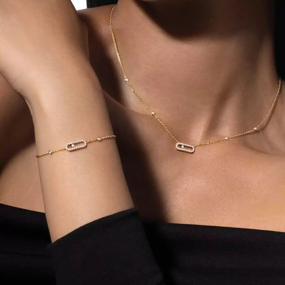 [Clover Jewelry]Diamond Necklace Move Uno