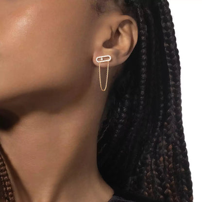 [Clover Jewelry]Move Uno Diamond Earrings