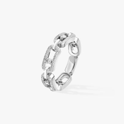 [Clover Jewelry]Move Link Pave_-Set Diamond Ring in Gold