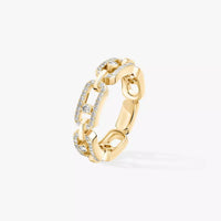 [Clover Jewelry]Move Link Pave_-Set Diamond Ring in Gold