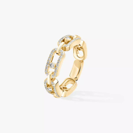 [Clover Jewelry]Move Link Pave_-Set Diamond Ring in Gold