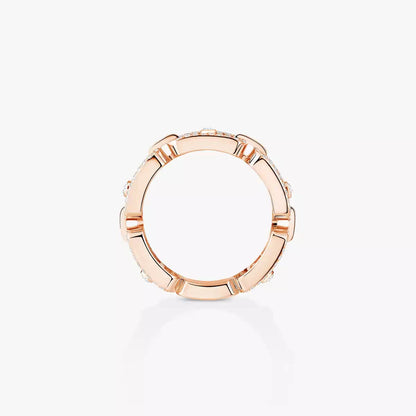 [Clover Jewelry]Move Link Pave_-Set Diamond Ring in Gold