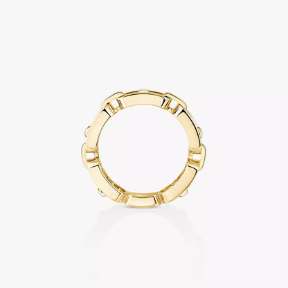 [Clover Jewelry]Move Link Pave_-Set Diamond Ring in Gold