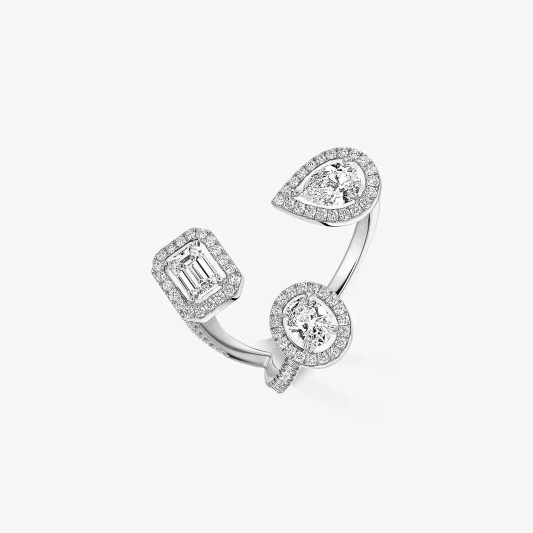 [[Clover Jewelry] Diamond Ring 0,25ct My Twin Trilogy