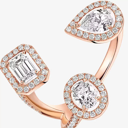 [[Clover Jewelry] Diamond Ring 0,25ct My Twin Trilogy
