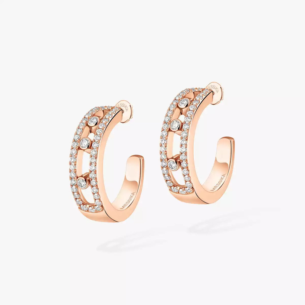 [Clover Jewelry]Diamond Pave_ Hoop Earrings Move