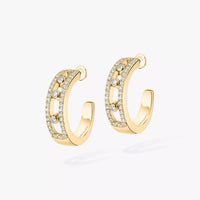 [Clover Jewelry]Diamond Pave_ Hoop Earrings Move