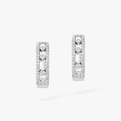[Clover Jewelry]Diamond Pave_ Hoop Earrings Move