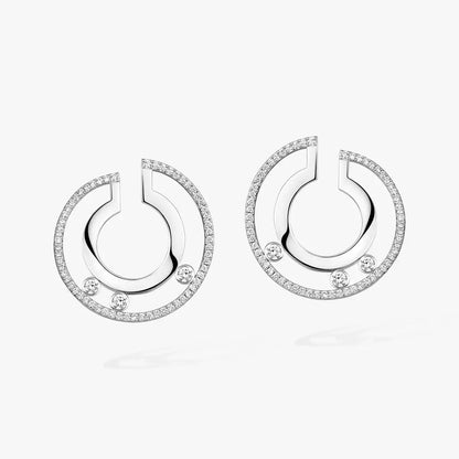 [Clover Jewelry]Move Romane Small Diamond Hoop Earrings