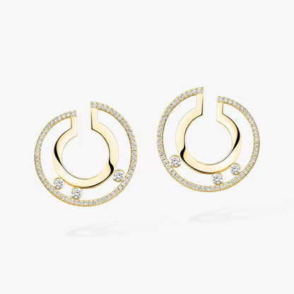 [Clover Jewelry]Move Romane Small Diamond Hoop Earrings