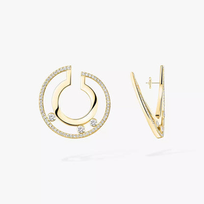 [Clover Jewelry]Move Romane Small Diamond Hoop Earrings