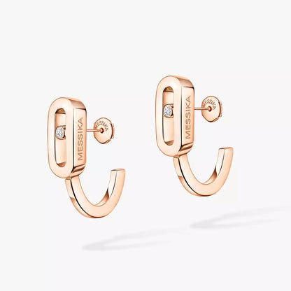 [Clover Jewelry]Diamond Mini Hoop Earrings Move Classique