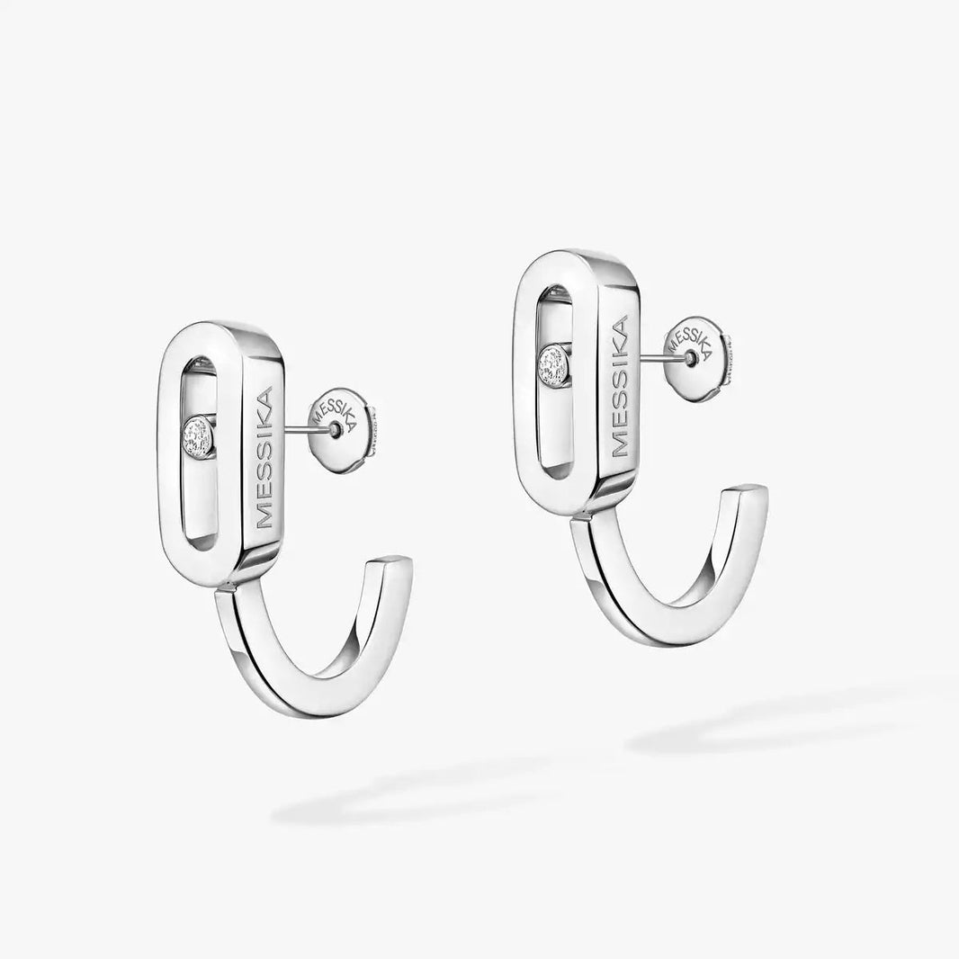 [Clover Jewelry]Diamond Mini Hoop Earrings Move Classique