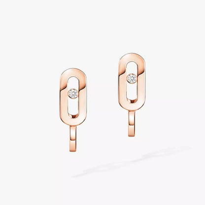 [Clover Jewelry]Diamond Mini Hoop Earrings Move Classique