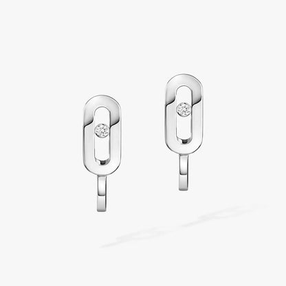 [Clover Jewelry]Diamond Mini Hoop Earrings Move Classique