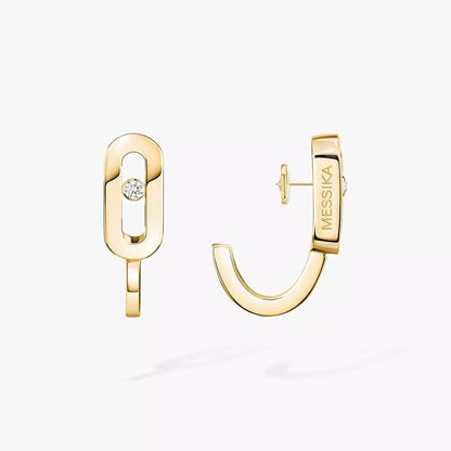 [Clover Jewelry]Diamond Mini Hoop Earrings Move Classique