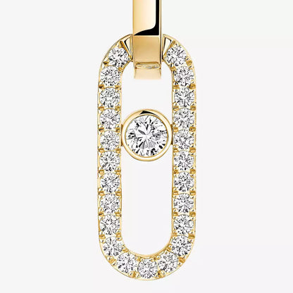 [Clover Jewelry]Move Link Diamond Earrings