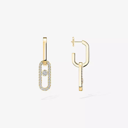 [Clover Jewelry]Move Link Diamond Earrings
