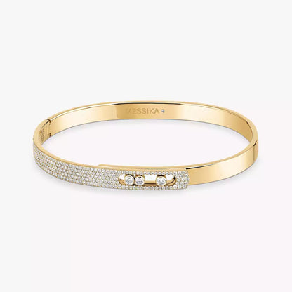 [Clover Jewelry]Move Noa Rose Gold Pavé Diamond Bangle Bracelet