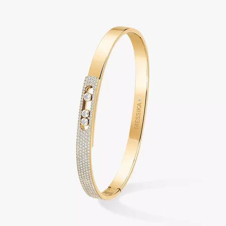 [Clover Jewelry]Move Noa Rose Gold Pavé Diamond Bangle Bracelet