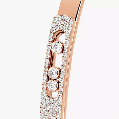 [Clover Jewelry]Move Noa Rose Gold Pavé Diamond Bangle Bracelet