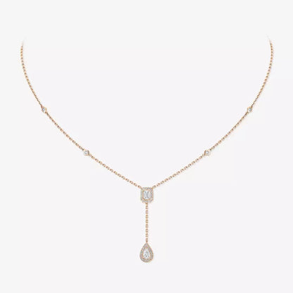 [Clover Jewelry]Gold Diamond Tie Necklace