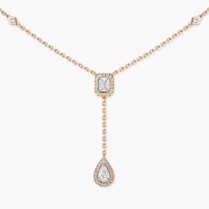 [Clover Jewelry]Gold Diamond Tie Necklace