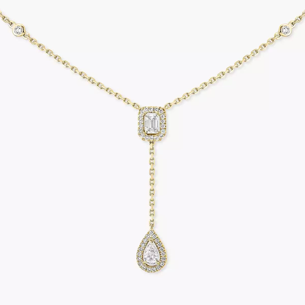 [Clover Jewelry]Gold Diamond Tie Necklace