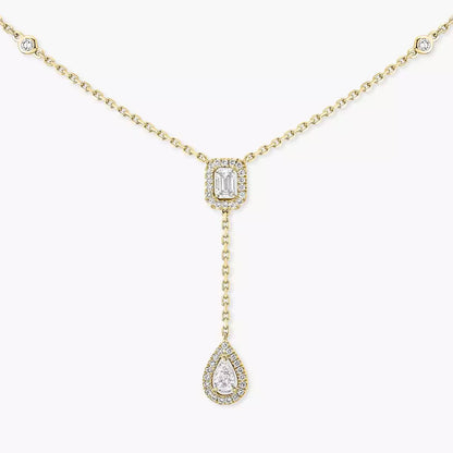 [Clover Jewelry]Gold Diamond Tie Necklace