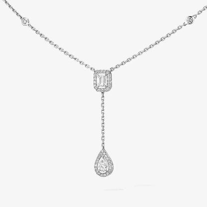 [Clover Jewelry]Gold Diamond Tie Necklace