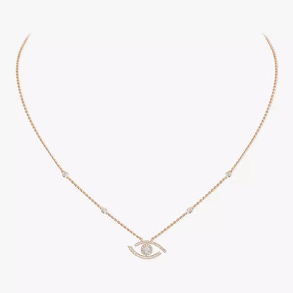 [Clover Jewelry]Pave_ Diamond Necklace Lucky Eye