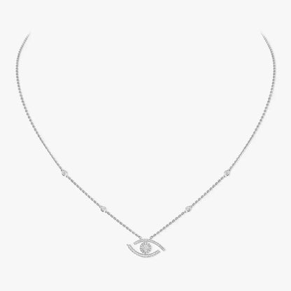[Clover Jewelry]Pave_ Diamond Necklace Lucky Eye