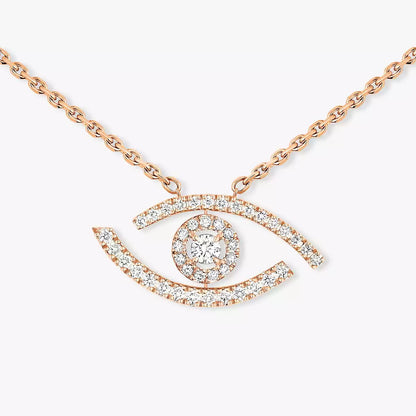 [Clover Jewelry]Pave_ Diamond Necklace Lucky Eye