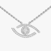 [Clover Jewelry]Pave_ Diamond Necklace Lucky Eye