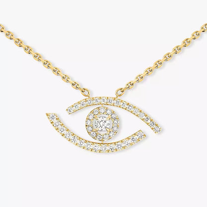 [Clover Jewelry]Pave_ Diamond Necklace Lucky Eye