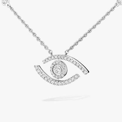 [Clover Jewelry]Pave_ Diamond Necklace Lucky Eye