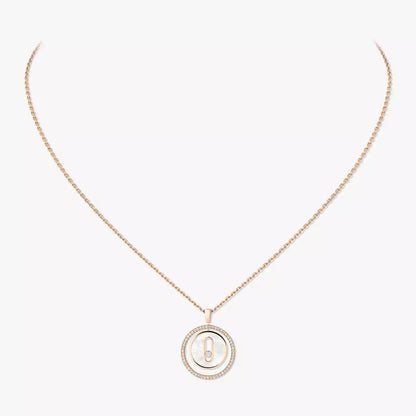 [Clover Jewelry]Lucky Move Diamond Necklace in Rose Gold and White Mother-of-Pearl