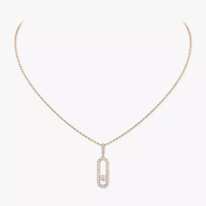 [Clover Jewelry]Move Uno Diamond Necklace in Rose Gold