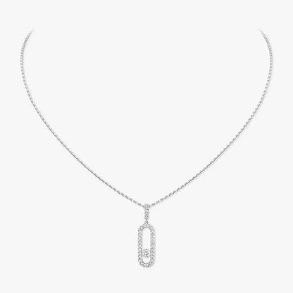 [Clover Jewelry]Move Uno Diamond Necklace in Rose Gold
