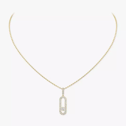 [Clover Jewelry]Move Uno Diamond Necklace in Rose Gold