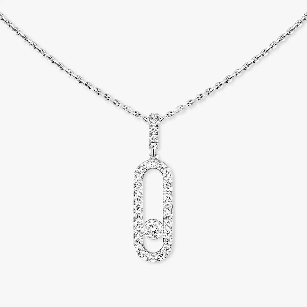 [Clover Jewelry]Move Uno Diamond Necklace in Rose Gold