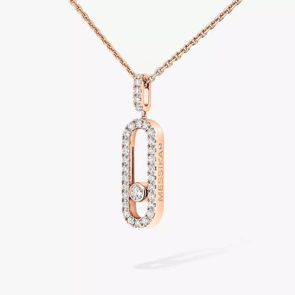 [Clover Jewelry]Move Uno Diamond Necklace in Rose Gold