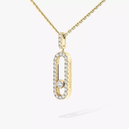 [Clover Jewelry]Move Uno Diamond Necklace in Rose Gold