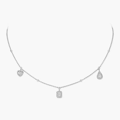 [Clover Jewelry]My Twin Diamond Necklace in Silver