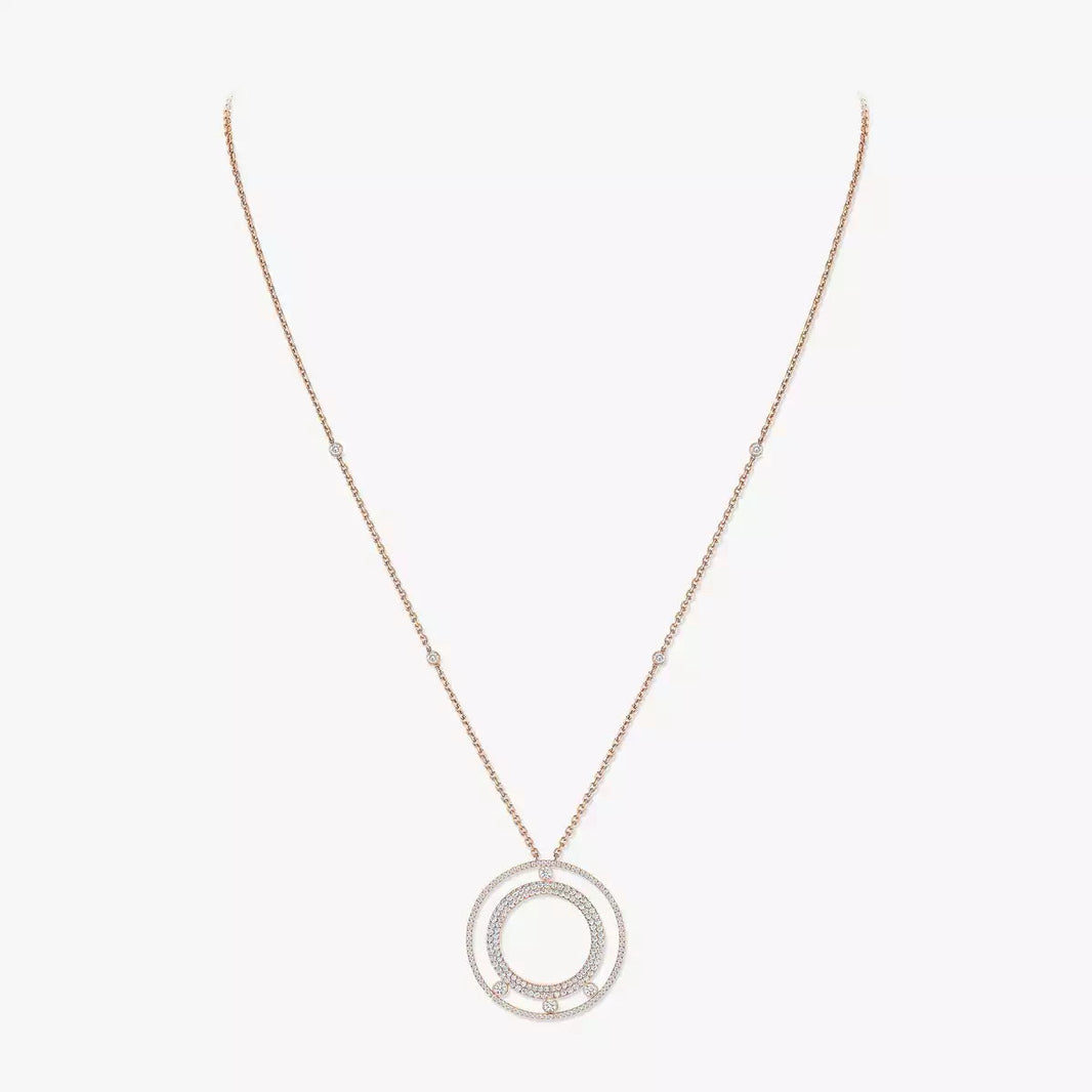 [Clover Jewelry]Move Romane Long Pave_-Set Diamond Necklace